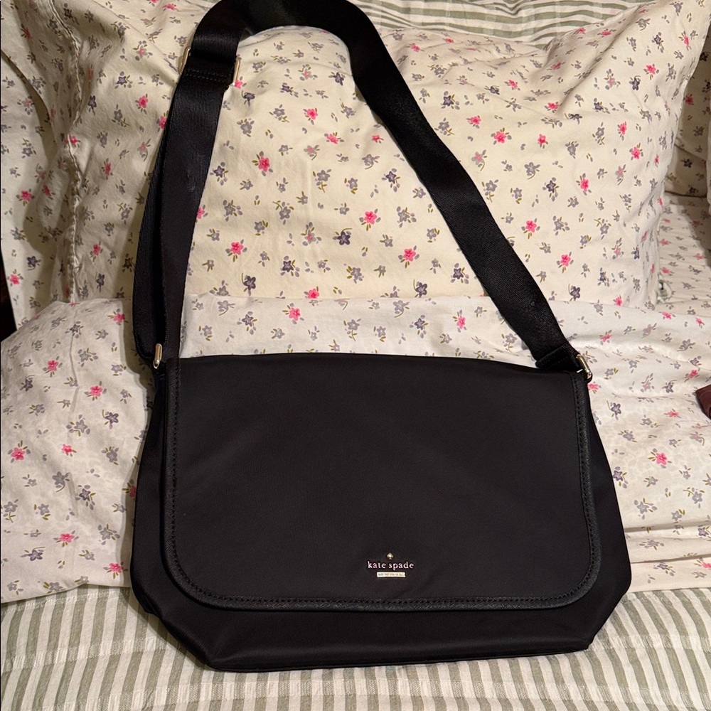 kate spade Black Nylon Messenger Crossbody Bag